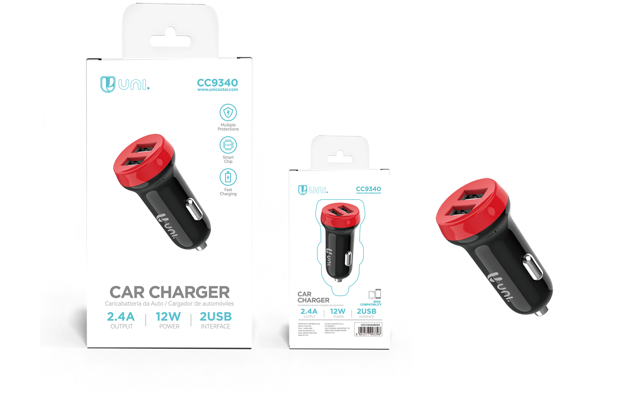 UNICO CC9340 Cargador UNI-coche dual U 2.4A